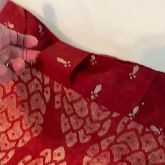 Ich*cha Red and White Patterned Curtain style is Shanti. Block print natural dye - Picture 6 of 10